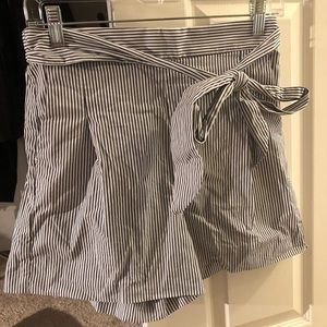 J Crew Shorts, white with dark gray stripes, size 2